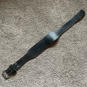 YoungLA Black Leather Lifting Belt Medium
